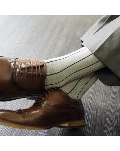 Men PEPER HAROW Pin Stripe Mens Socks - Ash £16.00