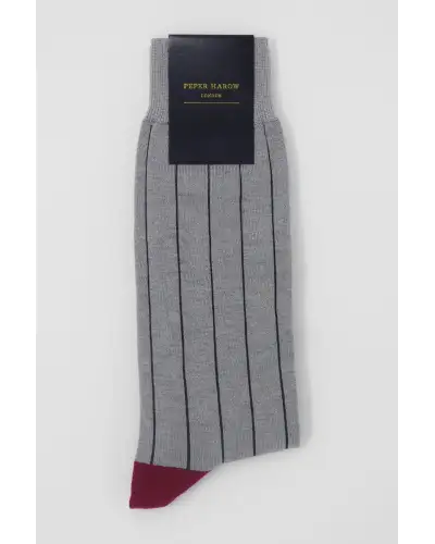 Men PEPER HAROW Pin Stripe Mens Socks - Ash £16.00