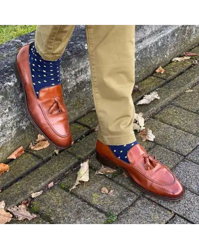 Men PEPER HAROW Pin Polka Mens Socks - Denim £16.00