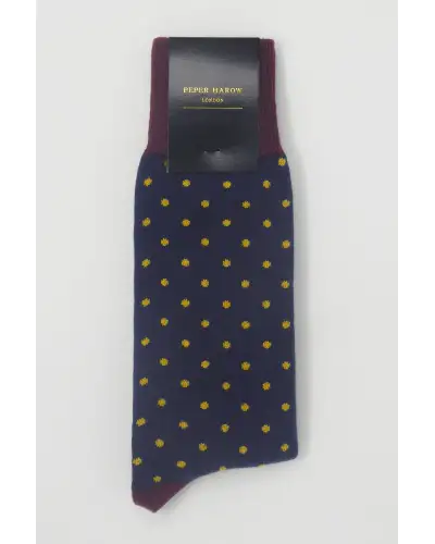 Men PEPER HAROW Pin Polka Mens Socks - Denim £16.00