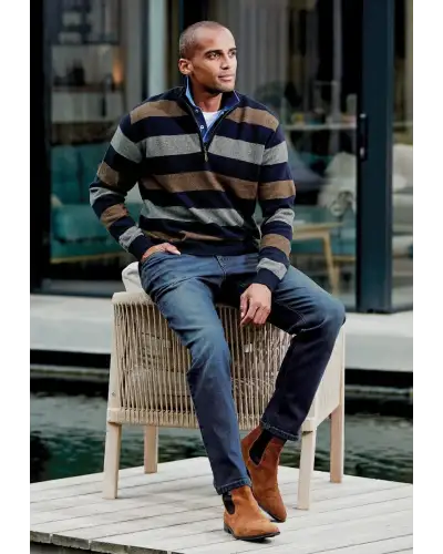 Fit Trousers Brook Taverner Regular Fit Douglas Vintage Blue Denim Jeans-BT-8957C £54.00