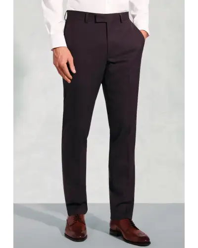 Trousers Brook Taverner Tailored Fit Hansen Burgundy Flannel Suit Trousers-BT-8072AT £45.00