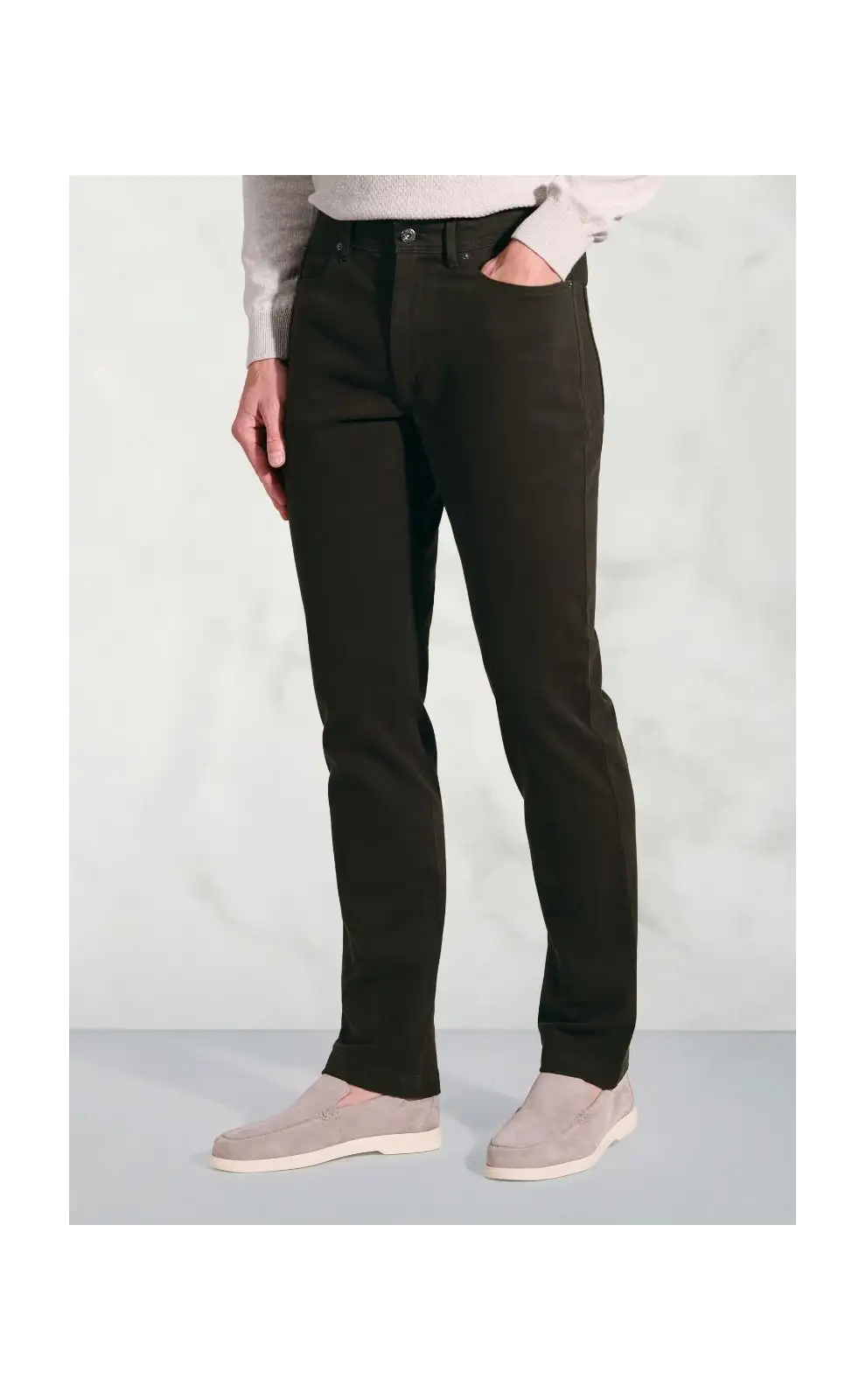 Fit Trousers Brook Taverner Tailored Fit Fredericks Khaki 5 Pocket Italian Twill Stretch Cotton Trousers-BT-8067CT £62.00