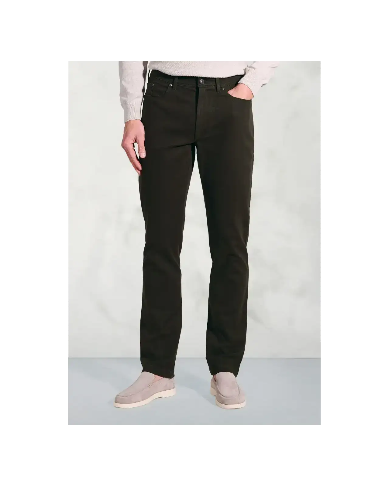 Fit Trousers Brook Taverner Regular Fit Fredericks Khaki 5 Pocket Italian Twill Stretch Cotton Trousers £62.00