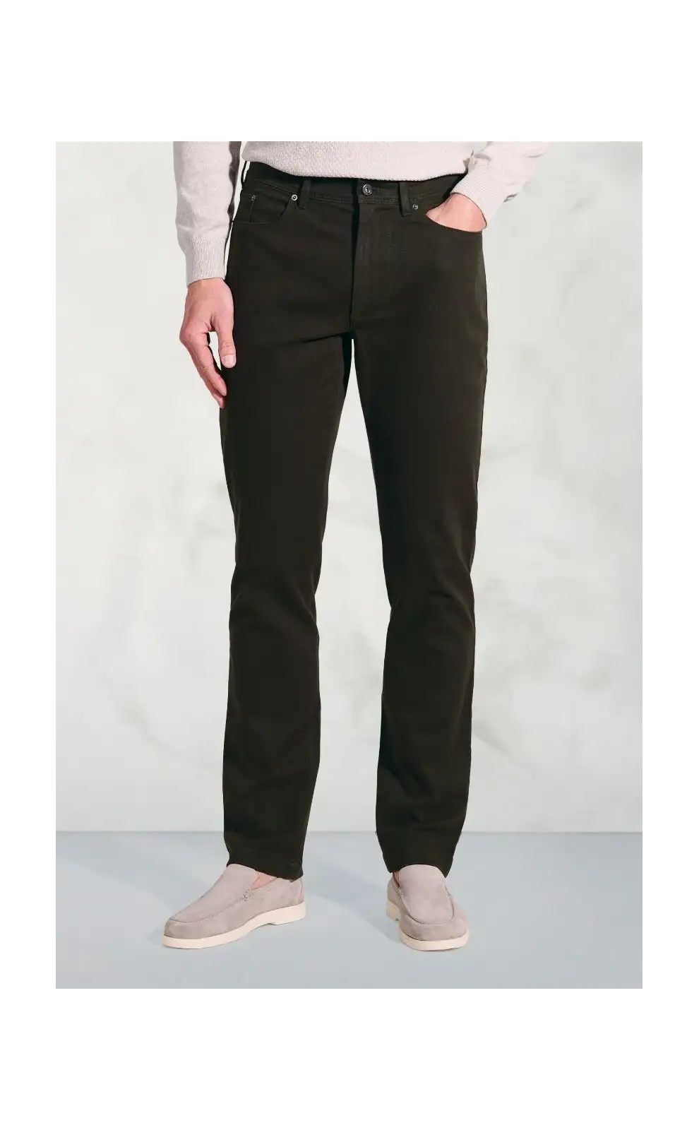 Fit Trousers Brook Taverner Regular Fit Fredericks Khaki 5 Pocket Italian Twill Stretch Cotton Trousers-BT-8067CR £62.00