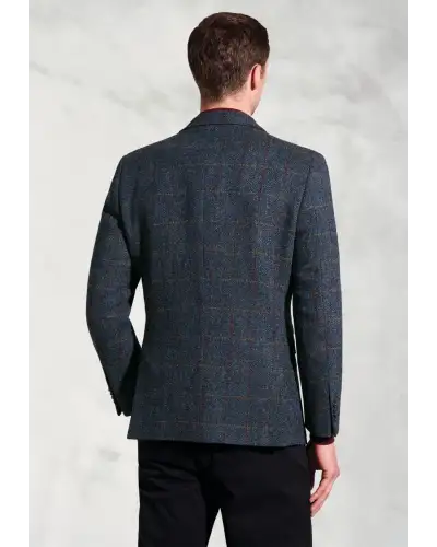 Harris Tweed Jackets Brook Taverner Tailored Fit Falkirk Navy Check Harris Tweed Check Jacket-BT-5477AT £269.00