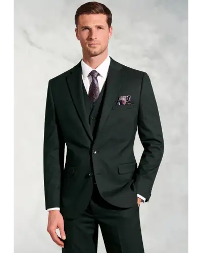 Waistcoats Brook Taverner Tailored Fit Hansen Dark Green Flannel Suit Waistcoat-BT-1972BT £45.00