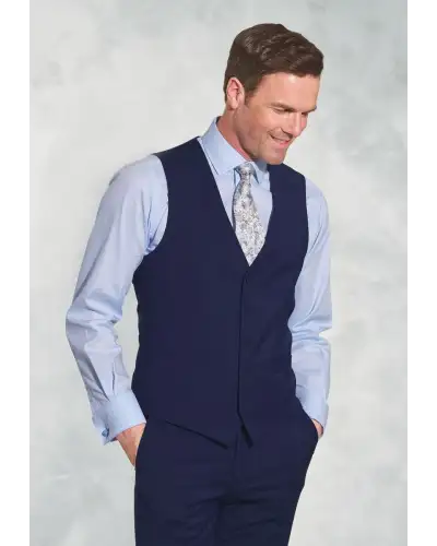 Waistcoats Brook Taverner Tailored Fit Avalino Mid Blue Waistcoat-BT-1074H £62.00