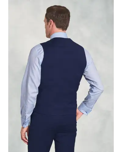 Waistcoats Brook Taverner Tailored Fit Avalino Mid Blue Waistcoat-BT-1074H £62.00
