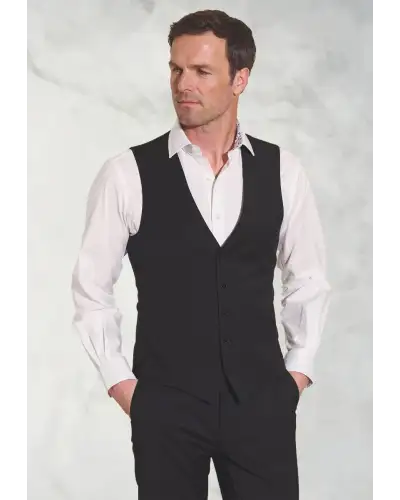 Waistcoats Brook Taverner Tailored Fit Avalino Black Waistcoat £62.00