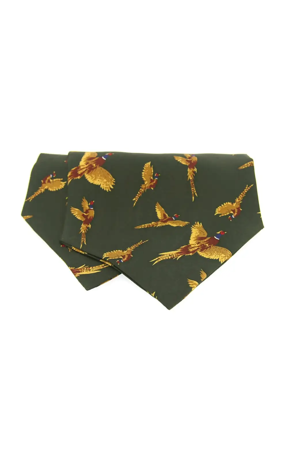 Cravats Soprano Ties Soprano Silk Twill Flying Pheasants Cravat On Green Ground-ST-CRA632-COUNTRYGREEN £31.00