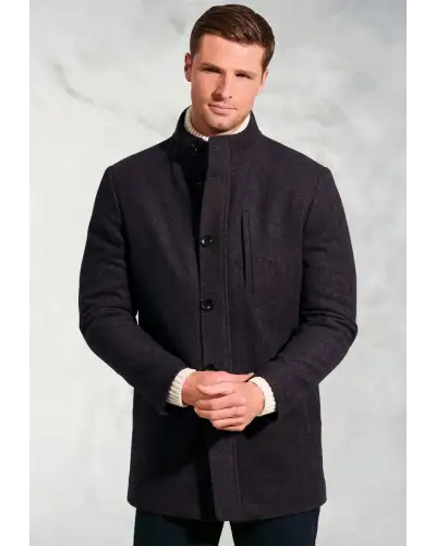 Overcoats Brook Taverner Daley Navy And Rust Herringbone Overcoat-BT-9165A £134.00