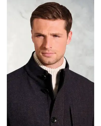 Overcoats Brook Taverner Daley Navy And Rust Herringbone Overcoat-BT-9165A £134.00