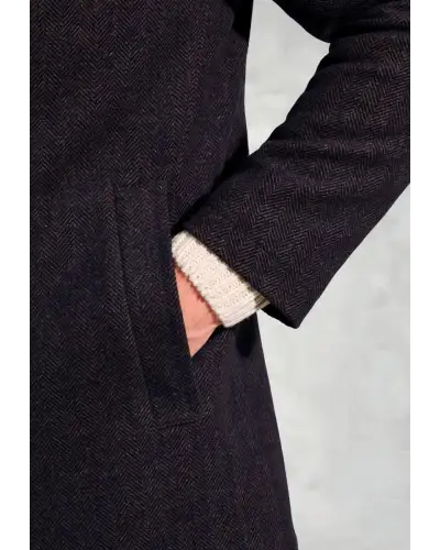 Overcoats Brook Taverner Daley Navy And Rust Herringbone Overcoat-BT-9165A £134.00