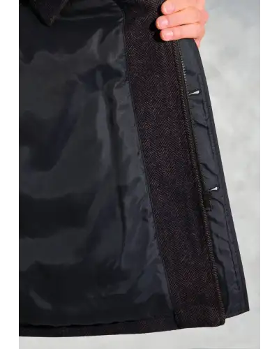 Overcoats Brook Taverner Daley Navy And Rust Herringbone Overcoat-BT-9165A £134.00