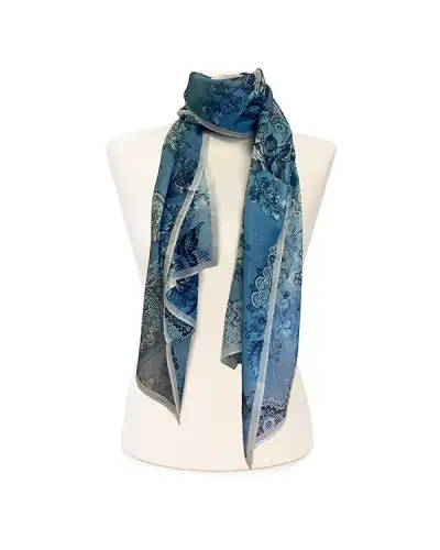Scarves Fox and Chave Victorian Blue Lace Chiffon Scarf £39.00