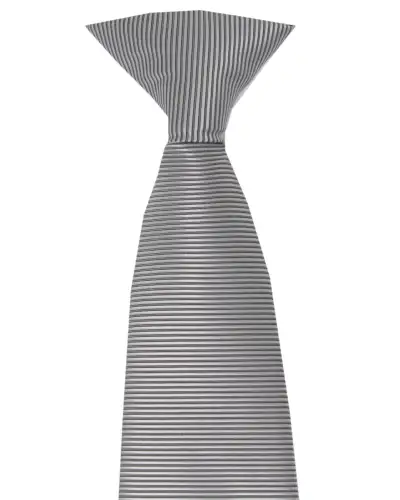 Soprano Silver Horizontal Twill Clip-On Polyester Tie | Soprano Ties ST WP SILVER CLIP On