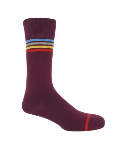 Men PEPER HAROW Mix Tape Mens Socks - Maroon £16.00