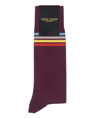 Men PEPER HAROW Mix Tape Mens Socks - Maroon £16.00