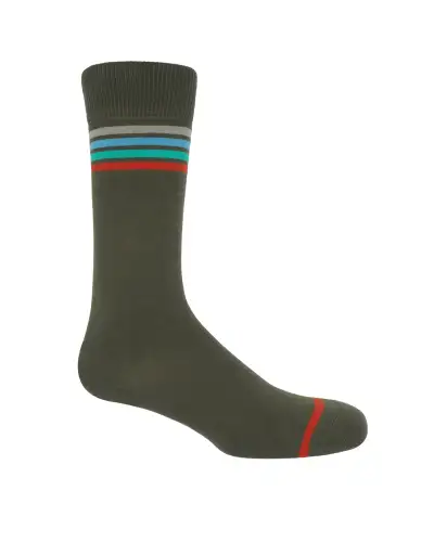 Men PEPER HAROW Mix Tape Mens Socks - Olive £16.00