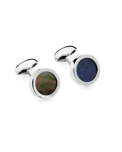 Cufflinks Babette Wasserman Reverso Disc Cufflinks Sodalite and Black Mother Of Pearl £97.00