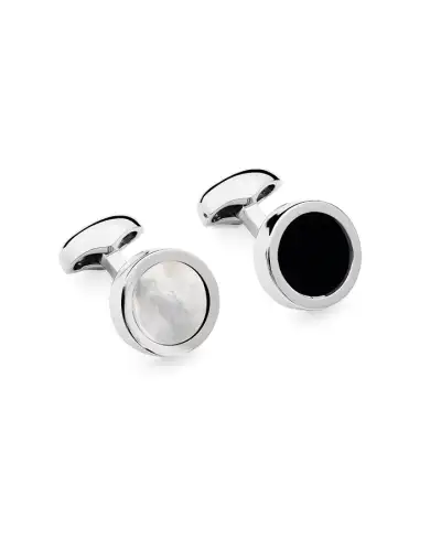 Cufflinks Babette Wasserman Reverso Disc Cufflinks Onyx and Mother Of Pearl £97.00