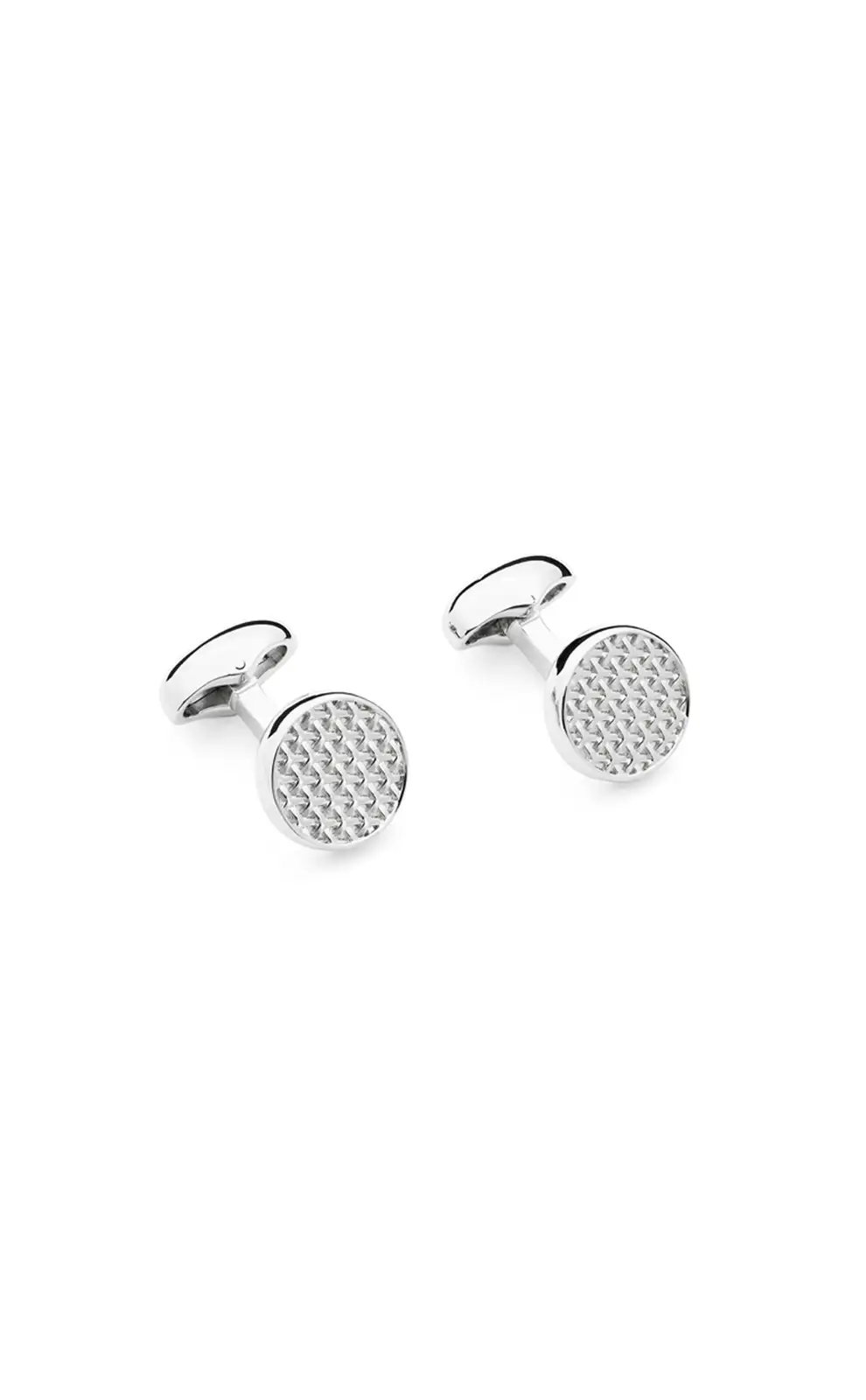 Cufflinks Babette Wasserman Woven Round Cufflinks Rhodium £74.00