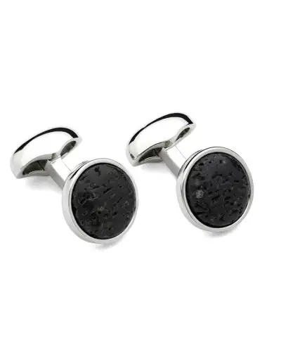 Cufflinks Babette Wasserman Volcanic Rock Cufflinks Rhodium £74.00