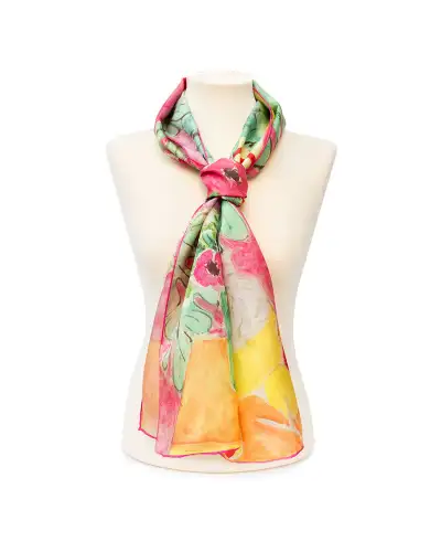 Scarves Fox and Chave Matisse Pineapple and Flowers Silk Habotai Scarf £42.00