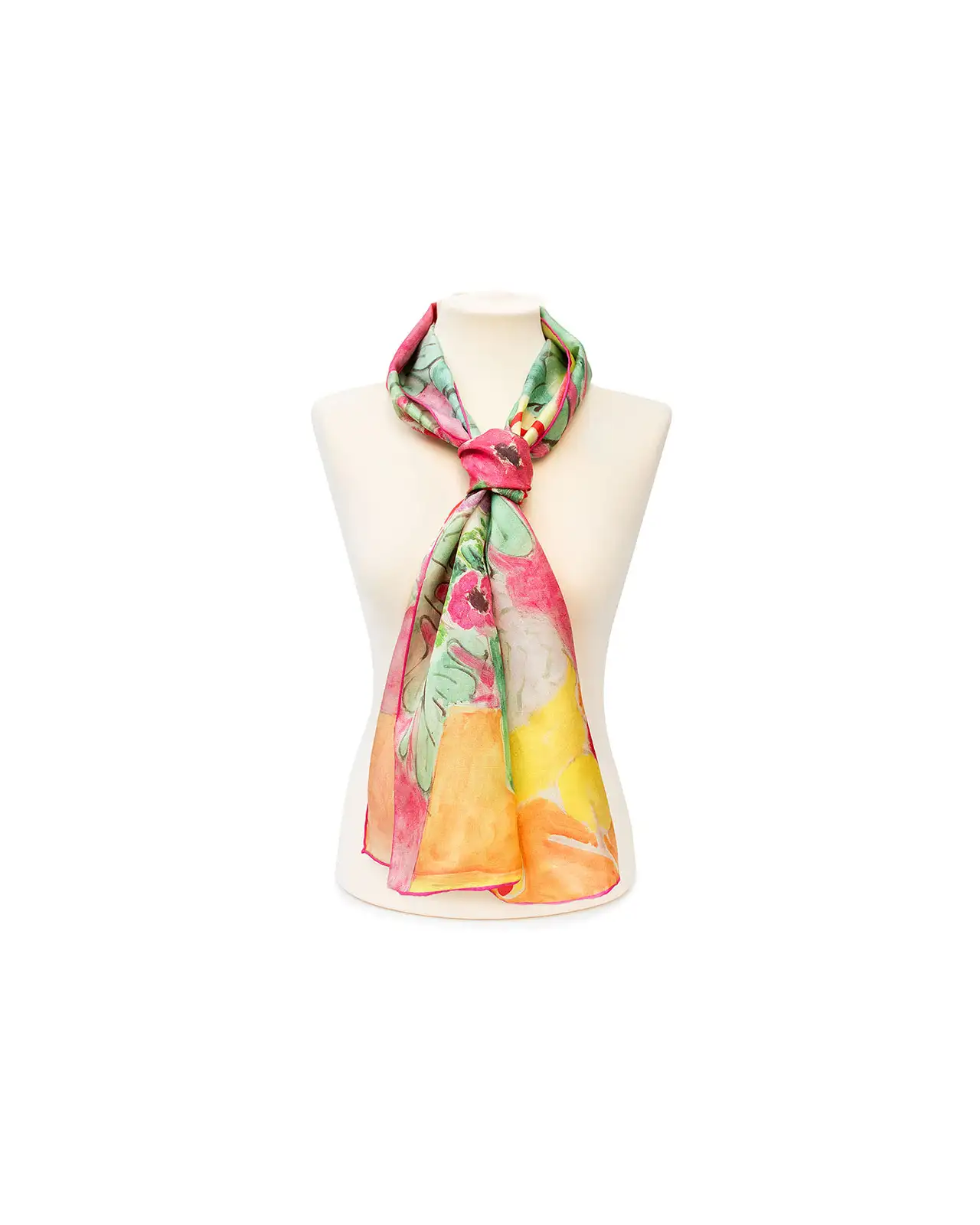 Scarves Fox and Chave Matisse Pineapple and Flowers Silk Habotai Scarf £42.00