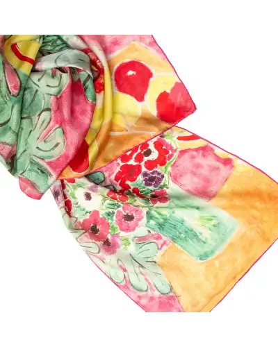 Scarves Fox and Chave Matisse Pineapple and Flowers Silk Habotai Scarf £42.00