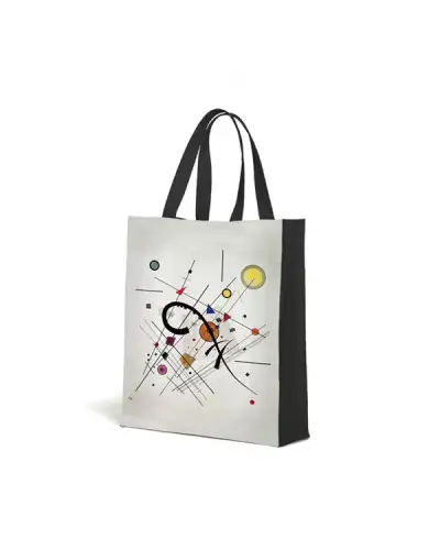 Bone China Hand Painted Fox and Chave Kandinsky Grey Square Tote Bag £14.00