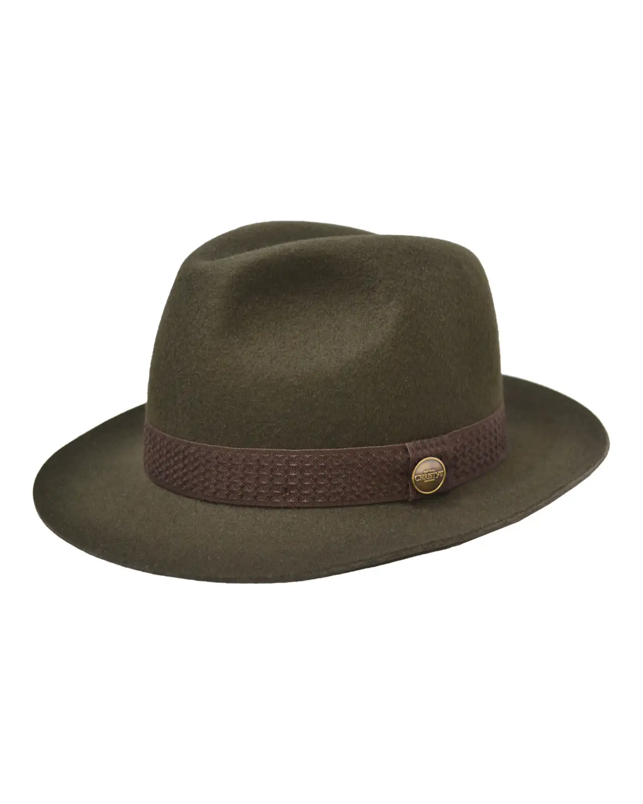 Trilbies & Pork Pies Christys Hats Wool Felt Trilby In Green-CH-CWF100438-22M £63.00