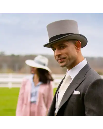 Top Hats Christys Hats Ascot Fur Felt Grey Top Hat-CH-CST100011GREY-55 £212.00