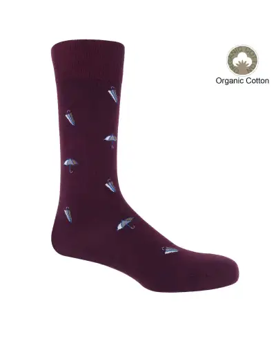 Men PEPER HAROW Umbrella Mens Socks - Maroon £17.00