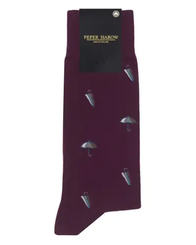 Men PEPER HAROW Umbrella Mens Socks - Maroon £17.00