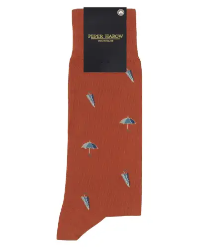Men PEPER HAROW Umbrella Mens Socks - Orange £17.00