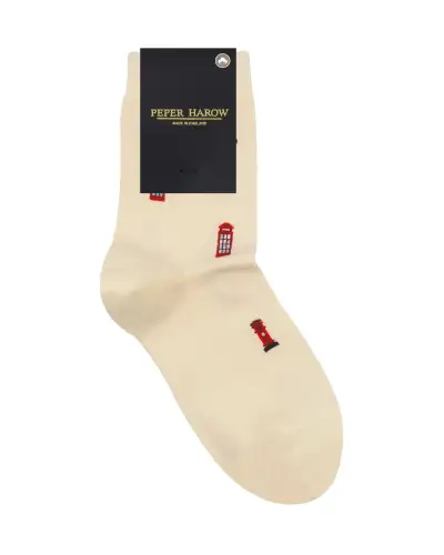 Women PEPER HAROW Post Box Womens Socks - Cream £15.00