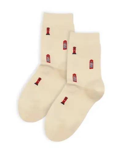 Women PEPER HAROW Post Box Womens Socks - Cream £15.00