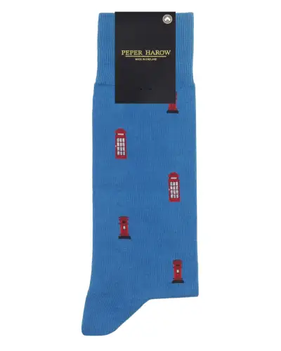 Men PEPER HAROW Post Box Mens Socks - Blue £17.00
