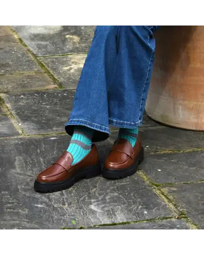 Women PEPER HAROW Old School Womens Socks - Teal £15.00