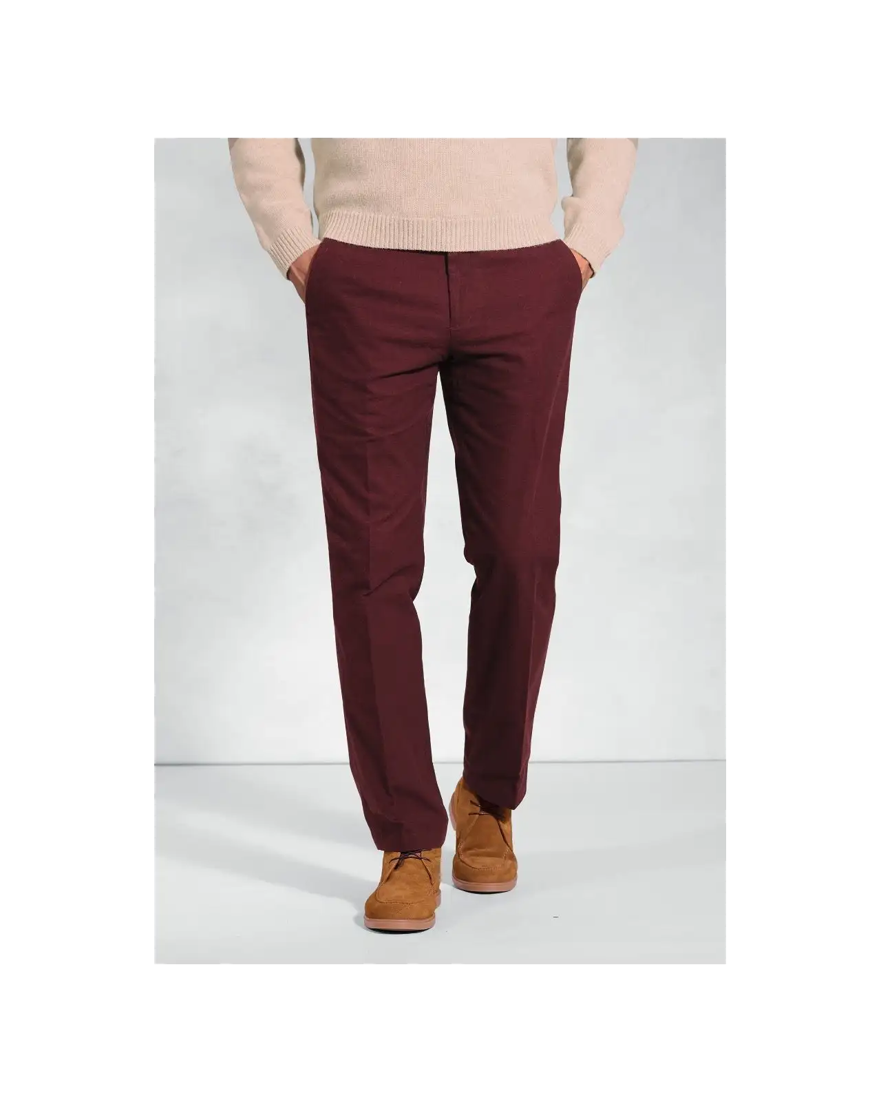 Moleskin Trousers Brook Taverner Regular Fit Kerswell Berry Cotton Moleskin Trousers £62.00