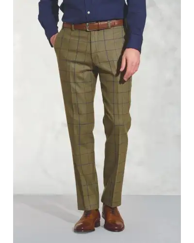 Suit Trousers Brook Taverner Tailored Fit Haincliffe Green Check Wool Suit Trouser-BT-8870B £135.00
