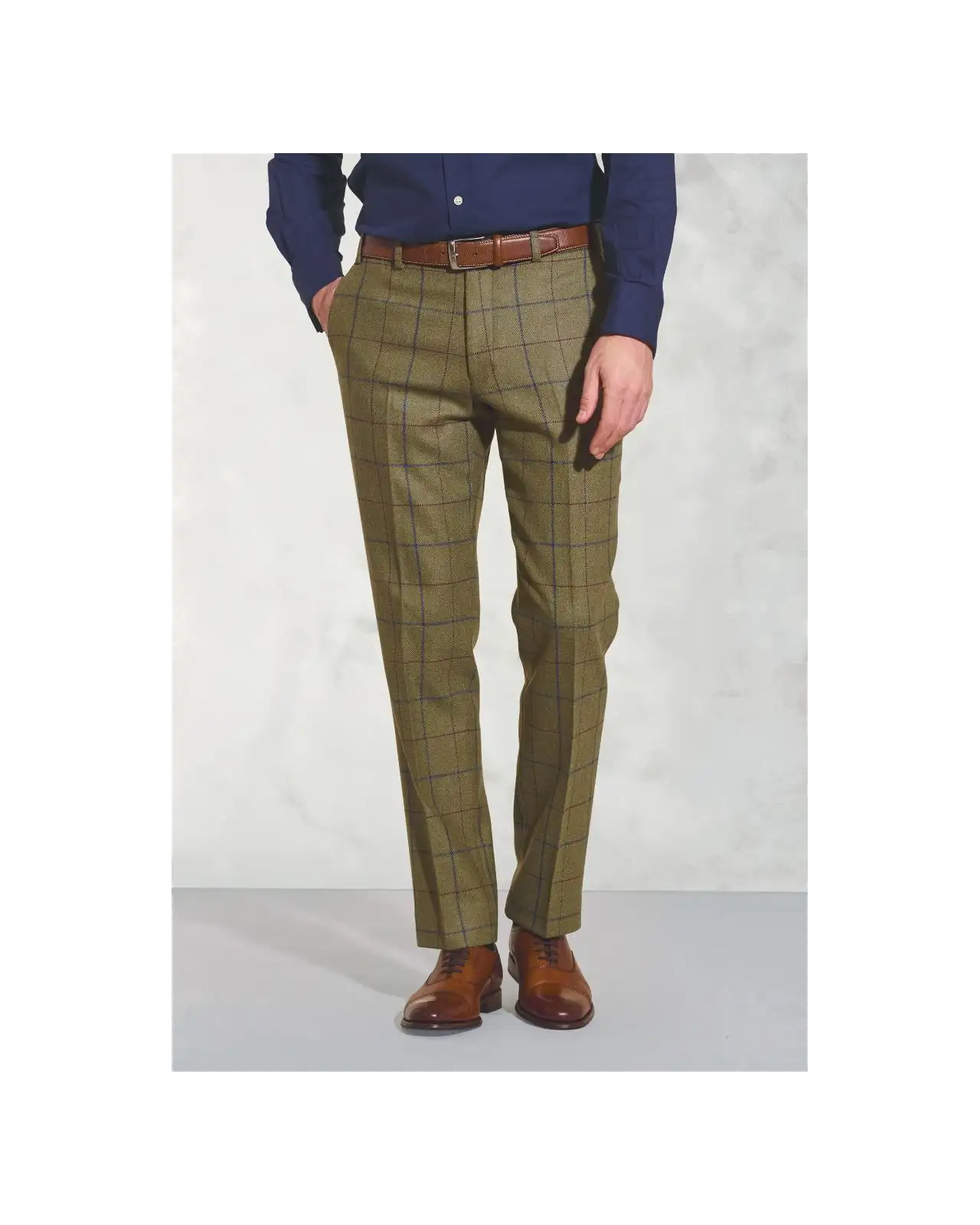 Suit Trousers Brook Taverner Tailored Fit Haincliffe Green Check Wool Suit Trouser-BT-8870B £135.00
