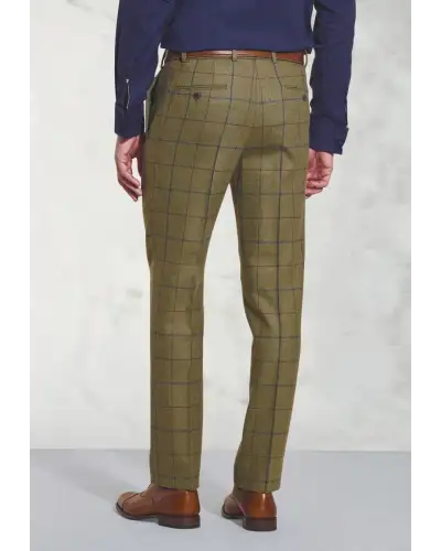 Suit Trousers Brook Taverner Tailored Fit Haincliffe Green Check Wool Suit Trouser-BT-8870B £135.00