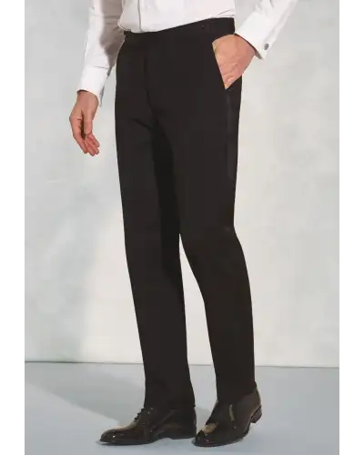 Suit Trousers Brook Taverner Tailored Fit Sapphire Black Wool Blend Dinner Suit Trousers-BT-8808A £90.00