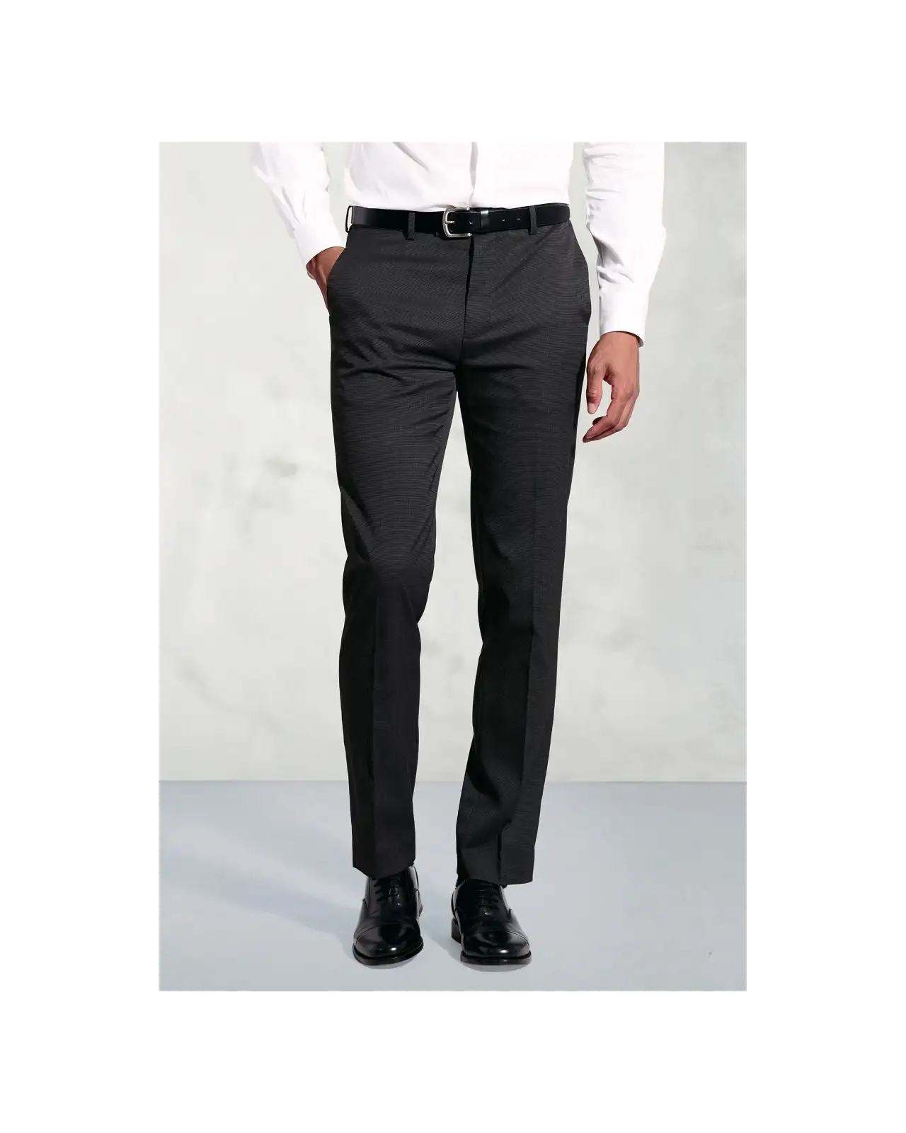 Trousers Brook Taverner Tailored Fit Phene Charcoal Pin Dot Suit Trousers £44.00