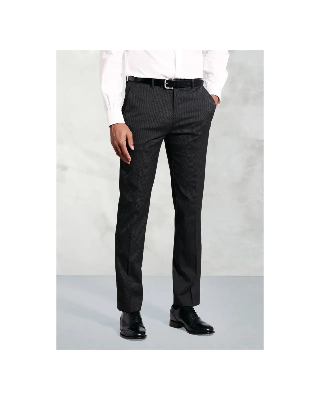 Trousers Brook Taverner Tailored Fit Pegasus Charcoal Pindot Washable Suit Trousers £44.00