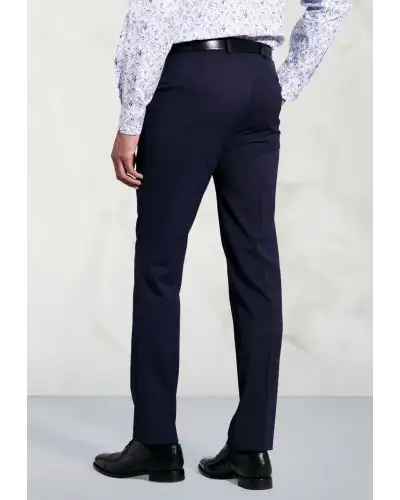 Trousers Brook Taverner Tailored Fit Pegasus Navy Pindot Washable Suit Trousers-BT-8754A £44.00