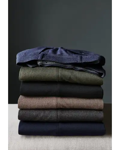 Flannel Trousers Brook Taverner Tailored Fit Olney Airforce Blue Flannel Trousers-BT-8706ET £71.00